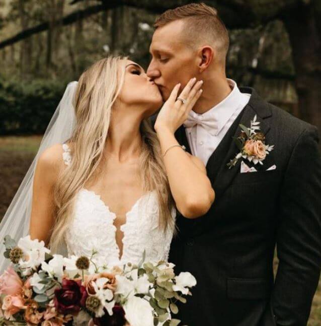 Meghan Haila and Caeleb Dressel on their wedding day.